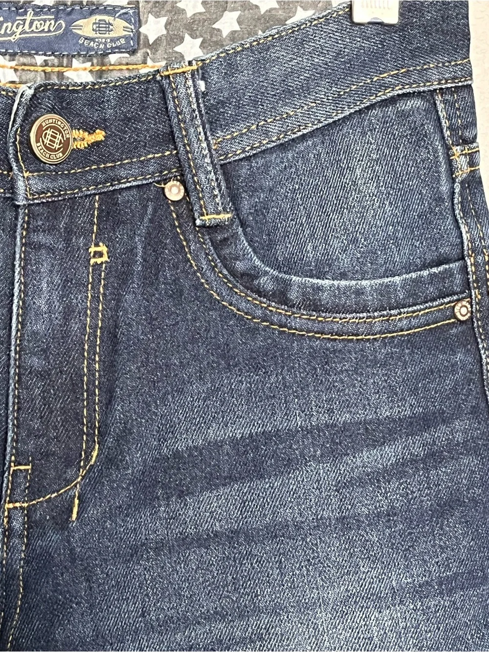 Huntington Girls Dark Wash Straight Leg Jeans Size 12 Pristine NWOT